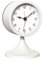 AYRELY® 3 Zoll Wecker analog ohne Ticken, Kleiner Retro Tischwecker, Batteriebetriebene Metalluhr mit Licht für Schlafzimmer, Wohnzimmer, Nachttisch, Regal（Weiß）