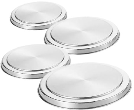 KOCKSHION 4pièces Couvercles De Brûleurs Ronds Acier Inoxydable Pour Cuisinière Électrique Protection Pour Brûleurs à Gaz Lot