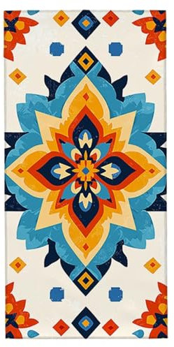 Strandtuch Retro Mikrofaser Strandtuch XXL 75x150 cm Fitness Handtuch Schnelltrocknendes Badehandtuch Groß Strandhandtuch Sandfrei Leichtes Reisehandtuch Saunatuch mit Tasche für Urlaub (Boho) M-7