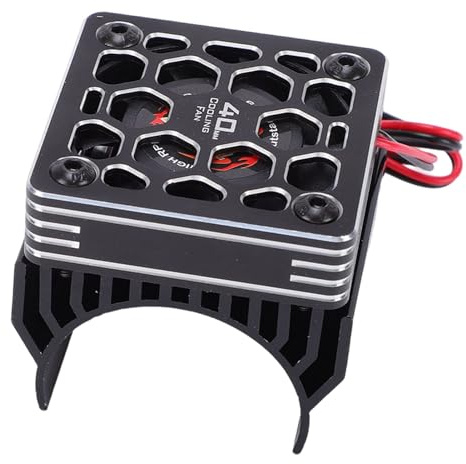 Eminchu RC Cooling Fan High Performance Aluminum Alloy 40mm Motor Fan for 1/8 1/10 RC Car Black for Enthusiasts