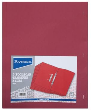 Ryman Spring Transfer Files Foolscap Pack of 5