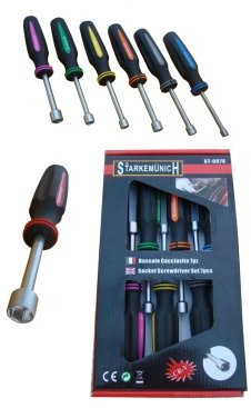 Set cacciaviti/giraviti 7 pezzi a bussola/boccola per dadi esagonali Mod. B