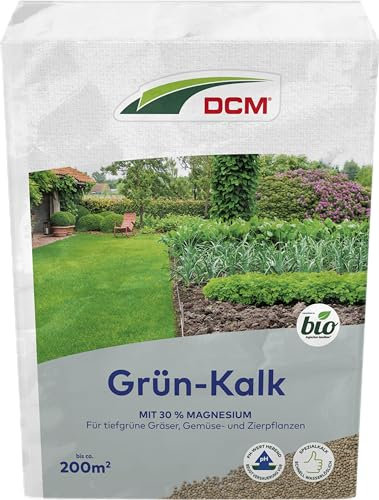 DCM Grün Kalk - Rasenkalk - Magnesiumkalk - Kalkdünger - Kalkstickstoff Dünger- 10 KG für 200qm