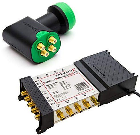 Premium X SAT Multischalter 5/8 Multiswitch Netzteil 8 Teilnehmer Green Diamond Quattro LNB GDQ Full HD 4K UHD 8K