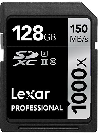 Lexar Professional 128 GB Class 10 UHS-II 1000x Speed (150 MB/s) SDXC Flash Memory Card