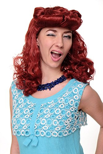 WIG ME UP - WIG018-P135 Perücke Faschingsperücke Karneval Damen Scarlett Rockabilly 50er rot Tolle