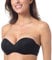DOBREVA Women's Strapless Push Up Bra Padded Underwire Boost Cups Multiway Bandeau Bra Black 34B
