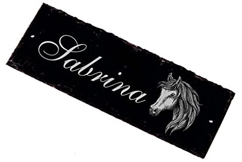 Horse Andalusian Name Plate Slate Stable Board Door Sign 22 x 8 cm