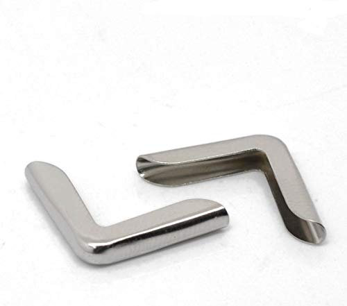 Nähendes Gärtnerlein 4 Stück 21 x 15 x 3mm Eckenschoner, Buchecken, schlicht silberfaben