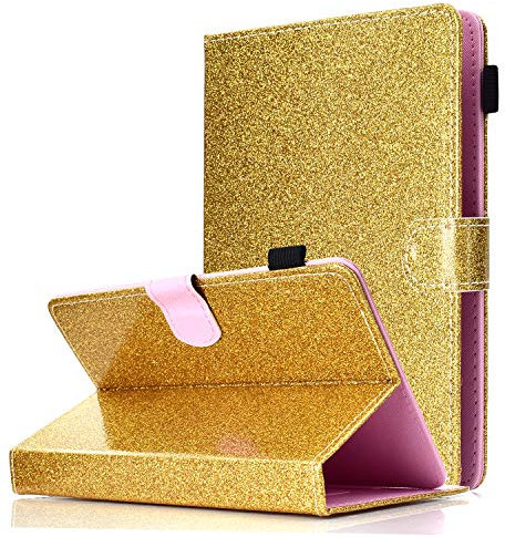 HereMore Funda Universal 8 Tableta, Carcasa Cubierta de Protección para iPad Mini, Samsung Galaxy Tab A 8/Tab S2 8.0/Tab E 8.0, Fire HD 8, Huawei MediaPad T3 8, Lenovo Tab3 8/Tab A8-50, Oro