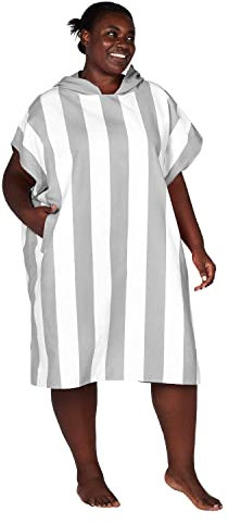 Dock & Bay Strandponcho für Erwachsene - Kapuzenhandtuch mit tiefen Taschen - Für Strand & Pool - Super saugfähig, schnell trocknend - Cabana - Goa Grey, Small (85x65cm, 33x26)