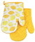Lot de 2 gants de cuisine avec aimant - Gants de barbecue - Gants de cuisine - Gants de cuisine - Fruits - Jaune citron - Blanc