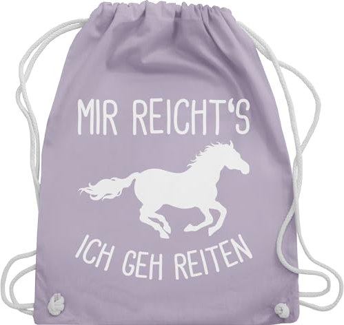 Turnbeutel Rucksack - Taschen - Mir reichts ich geh Reiten I Geschenk Pferde I Pferdemädchen I Pferdeliebhaber - Unisize - Pastell Lila - pferdegeschenk stalltasche pferd pferdespruch gehe beutel