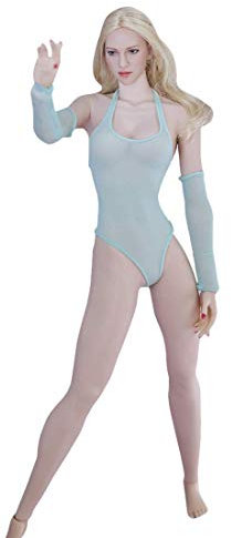 ZSMD 1/6 Actionfiguren Weiblich, 12 Zoll Weibliche Figur Körper Puppe mit 14 Bewegliche Gelenke und 1 Badeanzug - Gestreift rosarot
