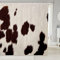 Loussiesd Kuhfell Duschvorhang 180x200cm für Badezimmer Kinder Jungen Mädchen Kuhfell Geflecktes Haar Duschvorhang Textil Natürliche Flauschige Kuhfell Stände Bauernhaus Tierdekor