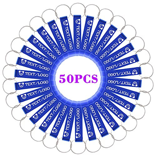 Flaschenöffner Schlüsselanhänger Personalisiert Hochzeit mit Gravur Klein Bieröffner Schlüsselbund Mini, 50 STÜCKE, Blau