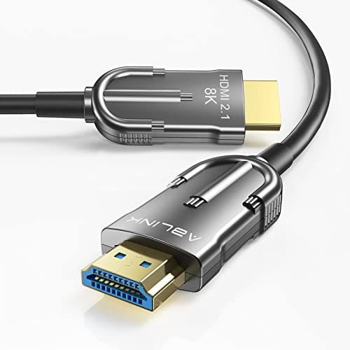 Ablink - Cable HDMI 2.1 (20 m, fibra óptica, con 48 Gbps, compatible con PS5, PS4, Xbox, Apple TV, Switch Roku, en pared CL3)