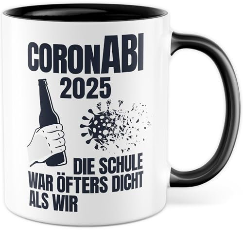 CoronABI 2025 Tasse, Abitur Geschenk Jungs Mädchen lustig, Kaffeetasse für Abiturient & Abiturientin zum Schul-Abschluss Deko Abiturgeschenk Kaffeebecher