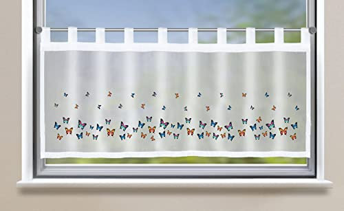 Gardinenbox Scheibengardine »Bodrum« HxB 45x140 cm Schmetterling Bunt Bistrogardine Sichtschutz Dekoration Transparent Voile Küchenfenster Modern 2022410