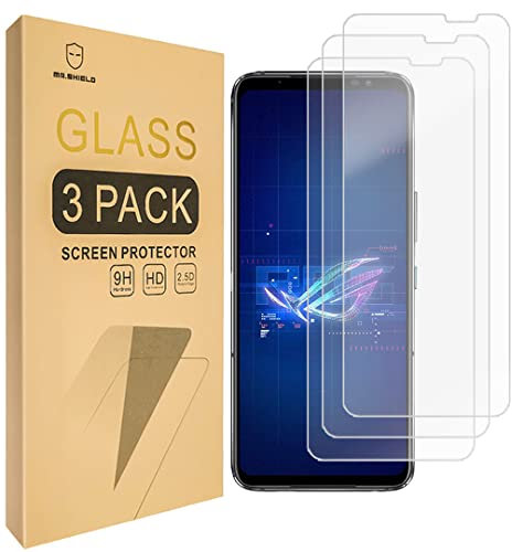 Mr.Shield Pellicola Protettiva per Asus ROG Phone 6 / ROG Phone 6 Pro Vetro Temperato [9H Durezza] [3 Pezzi] Protezione Schermo Senza Bolle