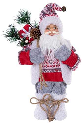 My Flair Weihnachtsmann Dekofigur 30cm H. Original Weihnachtsdekoration, Mehrfarbig, einzigartig
