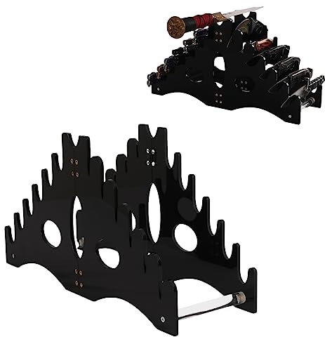 WANLIAN porte-couteau, support d’affichage de couteaux, présentoir de couteaux de collection, pour organisateur de couteaux de poche et décoration de maison de cabane d’affichage (noir)