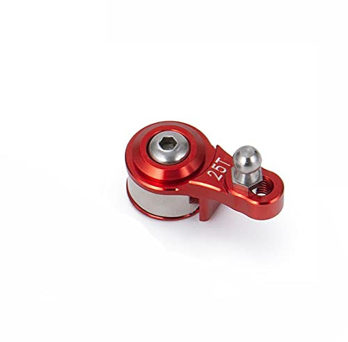 NORMICHIC 25T Aluminium Servo Saver Arm für TRX4 TRX6, Differential- und Schaltlenkgetriebearm für Traxxas RC Crawler (Rot)