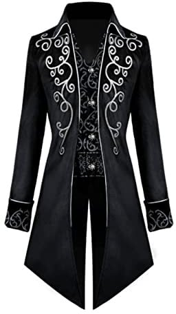 TSIRNK Steampunk Costume Men,Halloween Costumes for Men,Men's Steampunk Vintage Tailcoat
