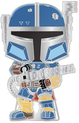 Loungefly POP! Large Enamel Enamel Pin Star Wars: Heavy Armor Mando - The Mandalorian - The Mandalorian Emaille-Nadeln - Niedliche Brosche Zum Sammeln - Für Rucksäcke & Taschen - Geschenkidee