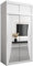 ABIKSMEBLE Monaco 120 Armario 2 Puertas Correderas para Dormitorio - Armario Moderno con Espejo, Barra y Estantes - 120x240x62 cm (Ancho x Alto x Fondo) - Bianco Mate con Extensión