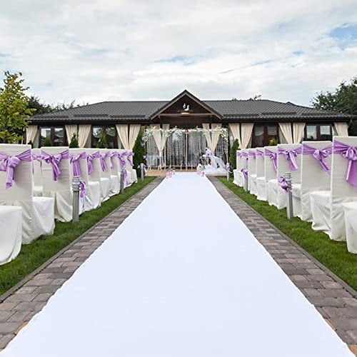 KAMPCO Hochzeit Gang Läufer weiß, Teppich Läufer Laufsteg Teppich 2mm Dicke, Einweg-Walkway-Party-Teppich