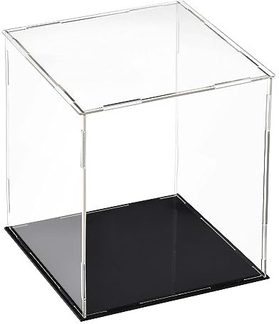 Top-Vigor Acryl Klare Vitrine –25 x 25 x 30cm Staubdichte Schutz Aufbewahrungsbox Zum Zusammenbauen – Präsentationswürfel Für Figuren Spielzeug Sammlerstücke Hausaufbewahrung