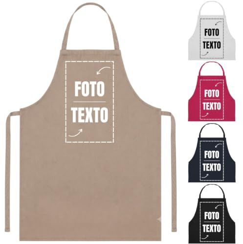 latostadora Delantal Personalizado Con o Sin Bolsillo - Delantales Personalizados Hombre Mujer - Delantales Personalizar - Regalos Personalizados Delantal Personalizable Foto - Personalised Apron
