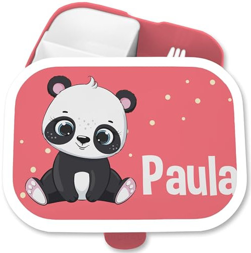 Brotdose Kinder Campus für Mepal - Panda süß Padabären Pandabär - 750 ml - Rosa - geschenke zur einschulung name pandabären lunchbox kindergarten brotbox zum schulanfang schüler jausenbox