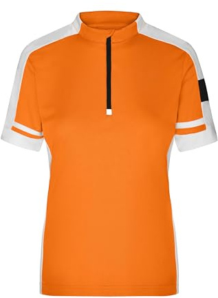 James & Nicholson Damen Rad-Shirt Cooldry® - Tailliertes Kurzarm Bike Shirt für ambitionierte Radlerinnen | Farbe: orange | Grösse: M