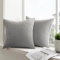 mosayt 2er Set Kissenbezug 45x45 grau Kordsamt gestreiftes Muster Kissenbezüge Kissenhülle Dekokissen Sofakissen Couchkissen Winter Deko Kissenhüllen Wohnzimmer Schlafzimmer