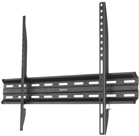 Hama TV Wandhalterung, starr (TV Wandhalterung 32-75 Zoll, VESA 50x50 bis VESA 600x400, bis 40kg, extra flach, mit Fischer-Dübeln) schwarz