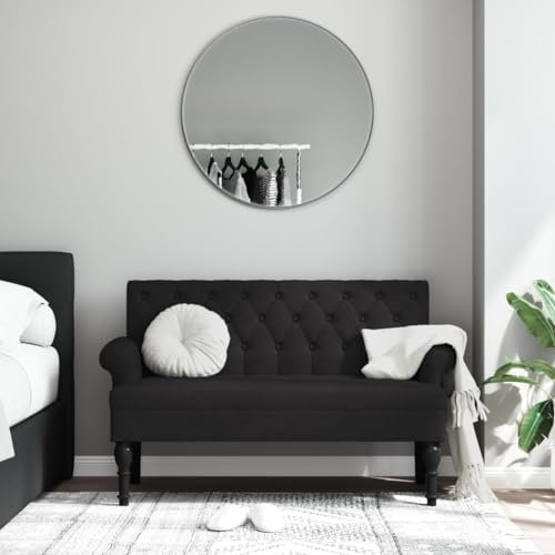 Festnight Sitzbank mit Rückenlehne Schlafzimmersofa Küchensofa Esszimmerbank Essbank Polsterbank mit Rückenlehne Sitzbank Bank Schwarz 120x62x75,5 cm Stoff