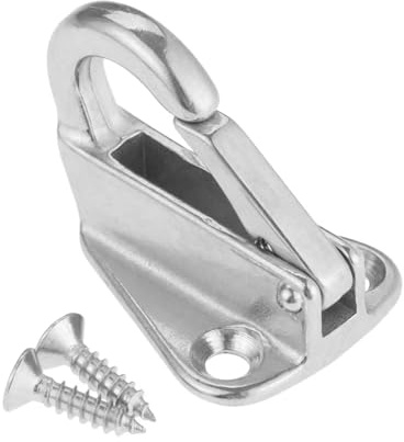 Marine Grade Edelstahl Frühling Fender Haken Snap Befestigen Seil Boot Segel Tug Ship ,Hardware Boot Zubehör,Karabinerhaken Bootshaken mit Schrauben, Sicherheitshaken,Schwerer Haken,Marinefeder (1pcs)