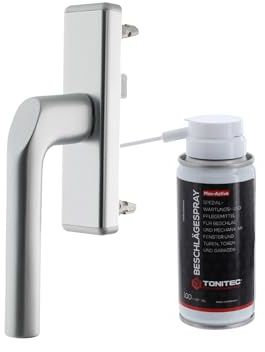 WICONA Fenstergriff Getriebegriff 061675 für Aluminiumfenster DIN links/rechts inkl. ToniTec Beschlägespray 100ml