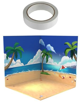 Fonowx Maßstab 1:12 Display Hintergrund Vitrine Diorama für Actionfiguren Zubehör Druckgussauto, Strand