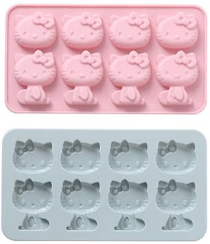 CUTIA 8 Cups Cute Cat Silicone Fondant Cake Mold,Hello ice mold,Kitty White Chocolate tray for Sugarcraft,Birthday Cake Decoration,Gumpaste Icing,Candy Cupcake Topper Decorating and DIY Baking Tools