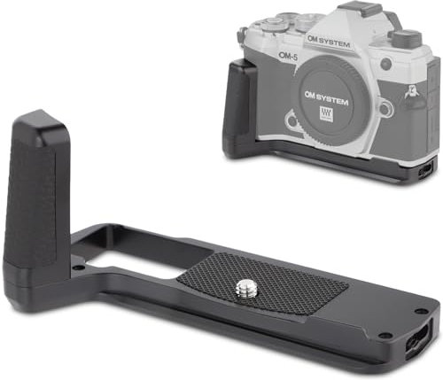 Haoge HG-OM5 Camera Bracket Holder Hand Grip for OM SYSTEM OM-5 built-in Arca Swiss standard Quick Release Plate