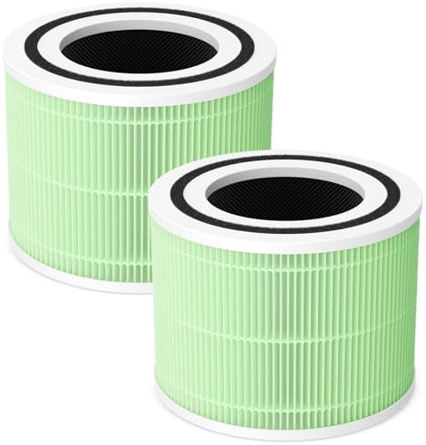 2 Pack Core 300S Replacement Filter Compatible with LEVOIT Core 300 and Core 300S Air Purifier, 3-in-1 HEPA with High Efficiency Core 300 Filter Replacement, Green