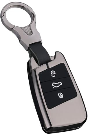 Sucxyor Kompatibel mit VW Schlüsselhülle Magotan Passat B8 CC Tiguan MK2 Jetta Skoda Superb A7 Kodiaq Zinklegierung Autoschlüssel Hülle, VW Schlüssel Cover Schutzhülle mit Schlüsselanhänger