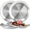 3 Pezzi Piatti Campeggio, Diametro 20 Cm Piatti Rotonde In Acciaio Inox, Piastra Acciaio Inox, Tavola Portatile Per Campeggio All'Aperto, Escursionismo, Picnic, Bbq, Spiaggia