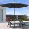 PURPLE LEAF Parasol de Jardin Exterieur Inclinable 300 cm, Parasol Droit Rond avec Manivelle Mât Central en Aluminium Toile Protection UV pour Balcon Terrasse Patio, Gris
