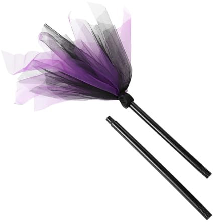 Nereds Scopa volante realistica da strega di Halloween, scopa volante, per Halloween, decorazione per costume di Halloween (viola)