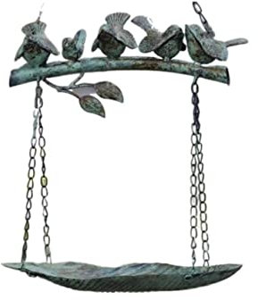 Vogelfutterhaus Vogelfutterspender Hängender Outdoor-Haustier-Vogelfutter-Futterspender Country Retro Iron Bird Feeder Villa Courtyard Futterhaus für Vögel Vogelfutterstation (Color : Grün, Size : 3