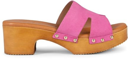 miMaO Zuecos con tacón y Plataforma Fucsia, EU 37